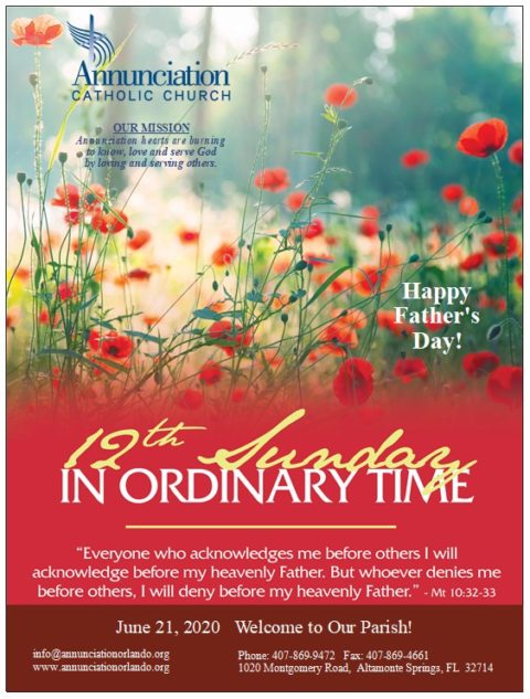 Bulletin June 21 2019 Annunciation Catholic Church Bulletin June 21 2019 Annunciation Catholic Church