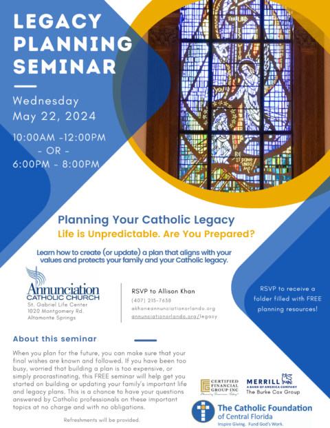 Legacy Planning Seminar - May 22nd