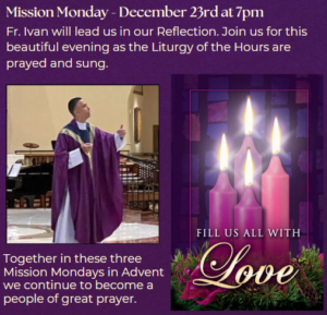 Mission Monday - December 23rd at 7pm