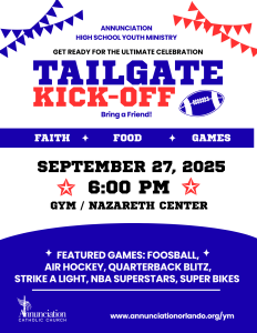 High School Youth Ministry - Kickoff September 27th!