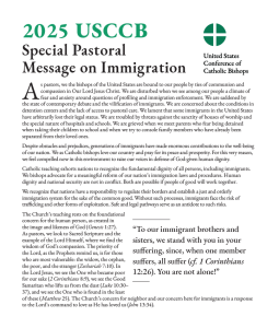 USCCB - Special Message on Immigration