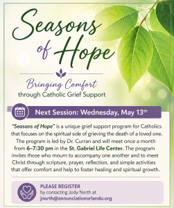 Seasons of Hope - Next Session - May 13th